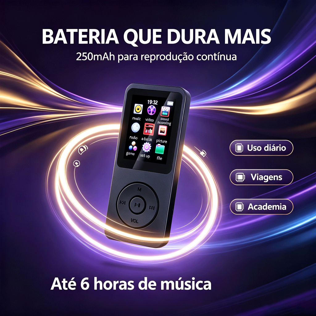 Bluetooth 5.0 MP3 Player HIFI Music Speakers Sport MP4 Media FM Leitor De Rádio Voz Ebook