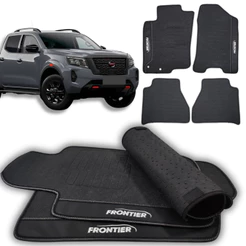 Tapete Compatível com Nissan Frontier Cabine Dupla 2022 a 26 2027 Tapete Frontier Preto Emborrachado