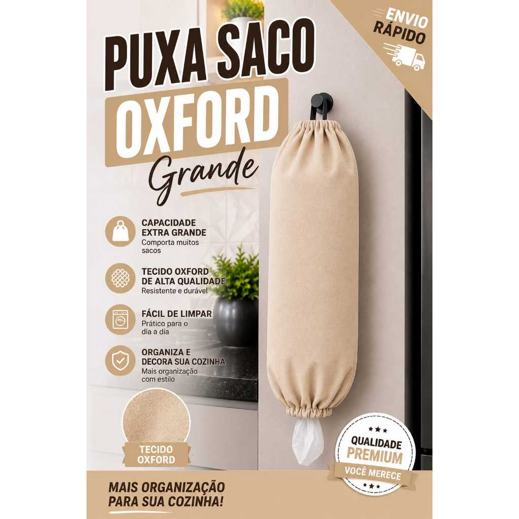 Puxa-Saco Porta Sacolinhas Decorativo Utilidade na Cozinha Beleza para o Lar