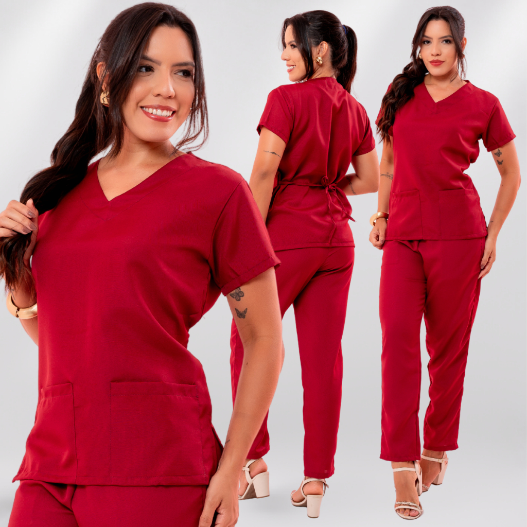 Conjunto Pijama Hospitalar Scrub Cirurgico Uniforme Confortavel Unissex Para Enfermagem Clinica