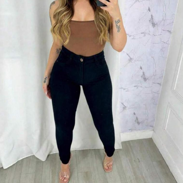 CALÇA JEANS SKINNY PRETA