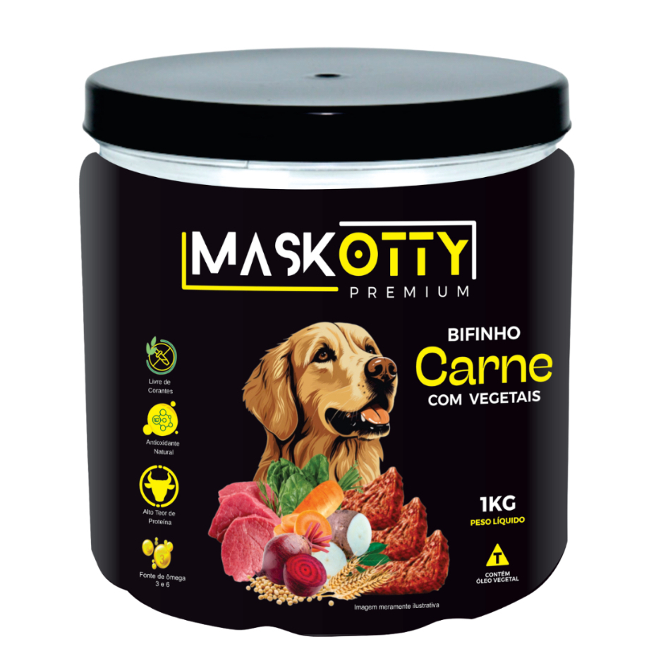 Bifinho Maskotty Petisco para cachorro Carne com Vegetais 1Kg