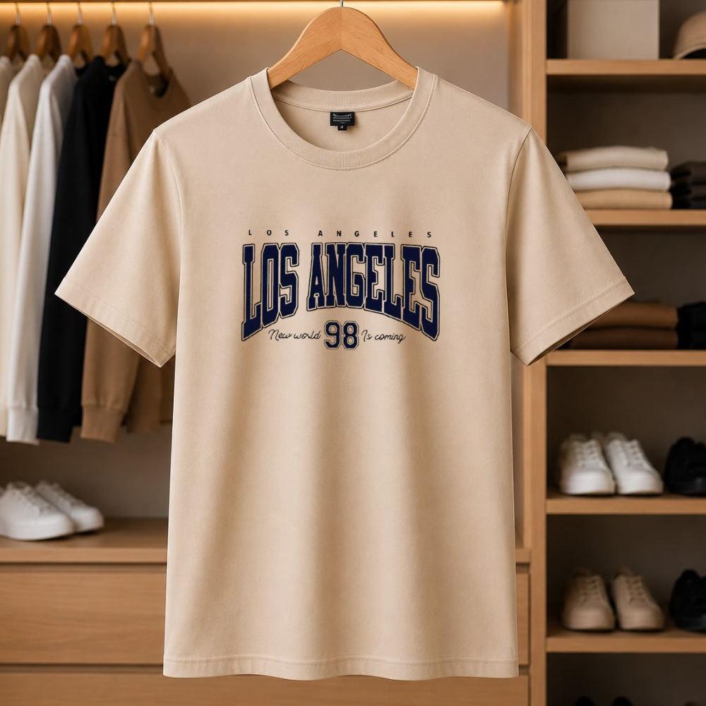 Camiseta Unissex 100% Algodão Macia Confortável Estampada Los Angeles Estilosa Dia a Dia Básica Envio Rapido
