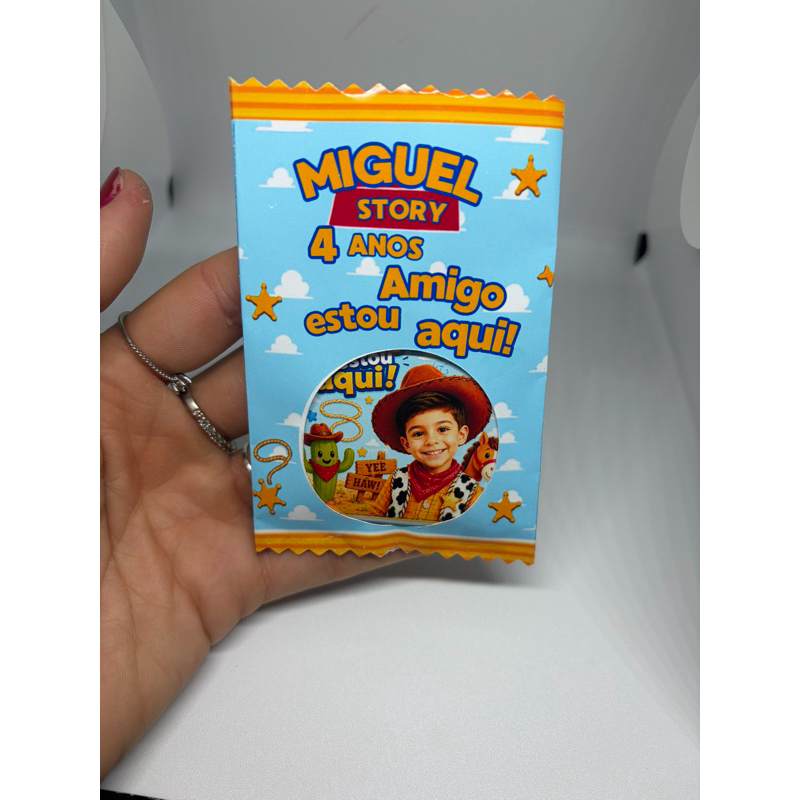 Lembrancinha Personalizada Toy Story com Botton 44mm | Aniversário Infantil | Nome e Idade