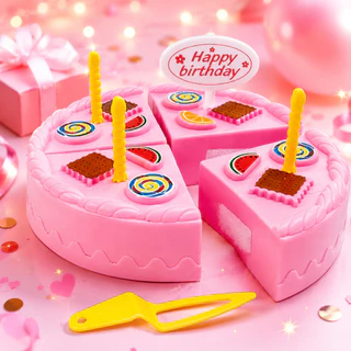 Bolo de aniversário de brinquedo para cortar