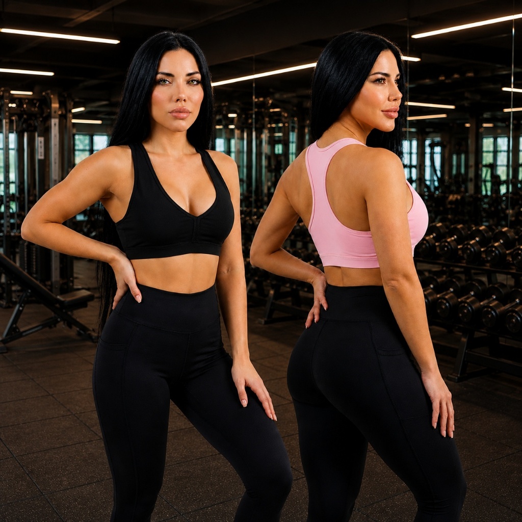 Kit 2 Top Nadador Academia Com Bojo Feminino Fitness Suplex Premium
