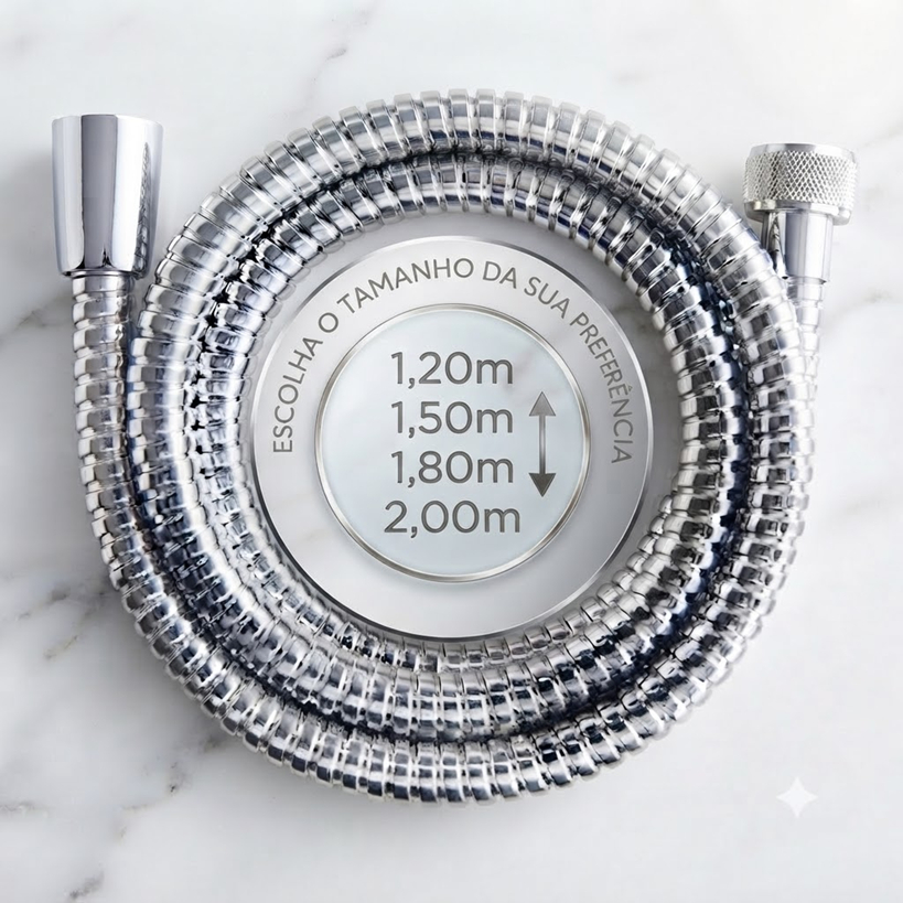 Engate Flexivel Aço Inox Mangueira para Ducha Higienica Chuveiro Duchas Pet Banheirinhas e Lava-Pés