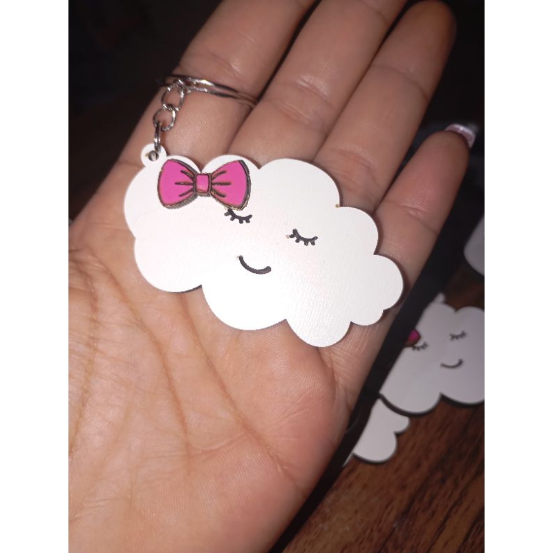 Chaveiro Nuvem Personalizado em MDF | Lembrancinha Chá de Bebê, Maternidade e Aniversário