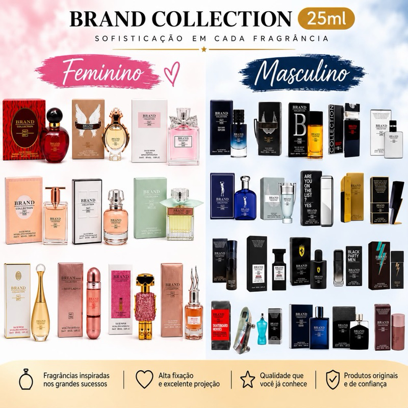 Brand Collection 25ml Perfumes Femininos e Masculinos Original Importado Eau de Parfum