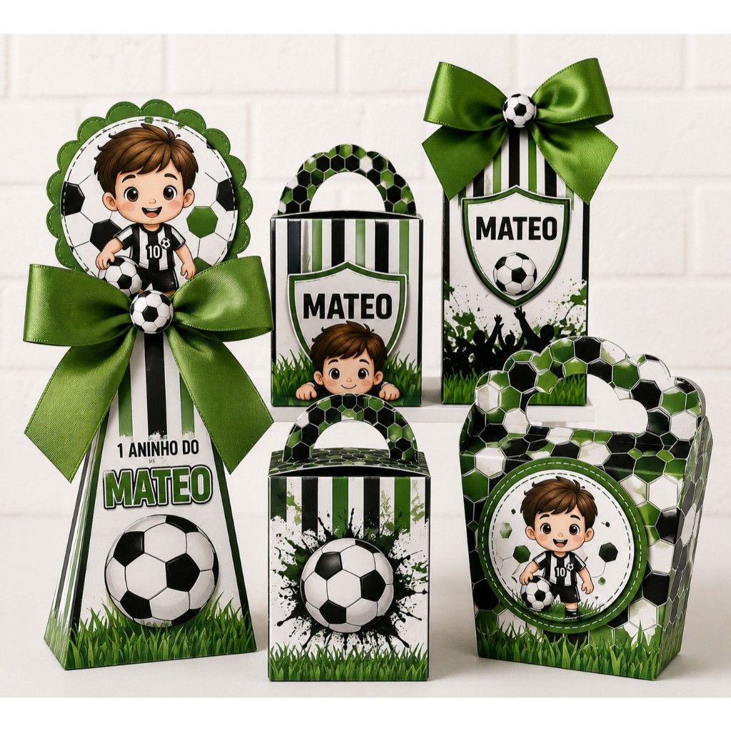 Kit Festa Futebol Caixinhas Personalizadas Lembrancinhas para Festa PEGUE E MONTE