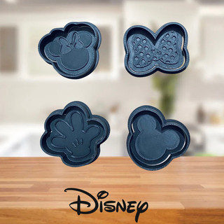 Cortador de Biscoitos do Mickey e Minnie - Kit 4 Peças - Cortador de Massinha e Biscuits