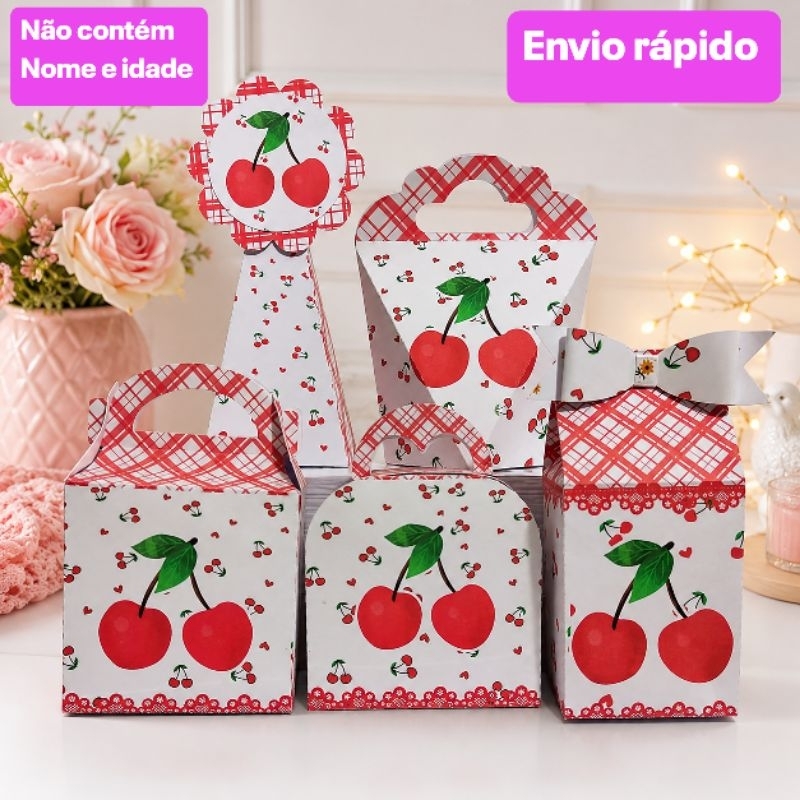 Caixinhas CEREJINHA - Caixinhas para decoração e lembrancinhas aniversario
