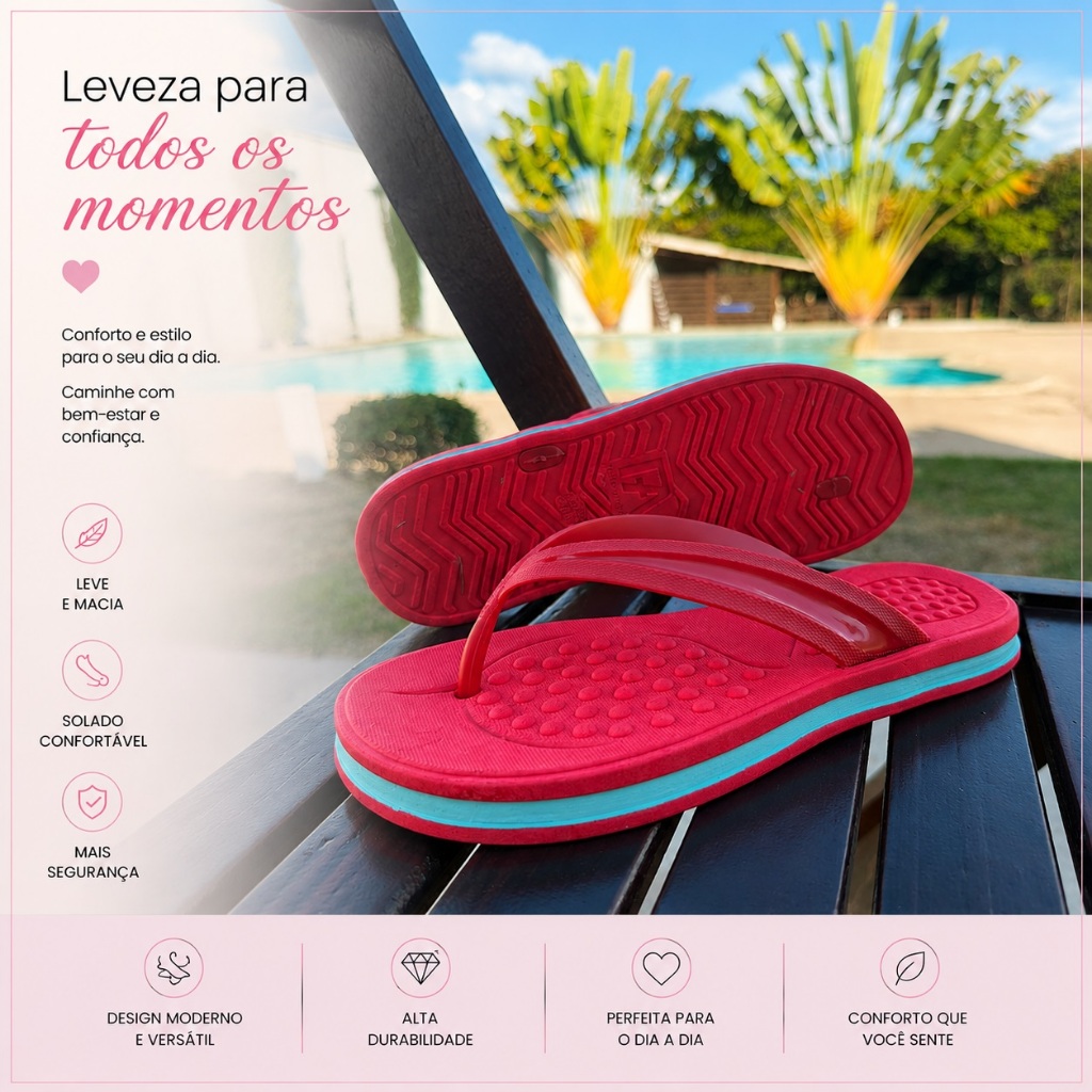 Chinelo Ortopédico Anatômico com Palmilha Ortópedica