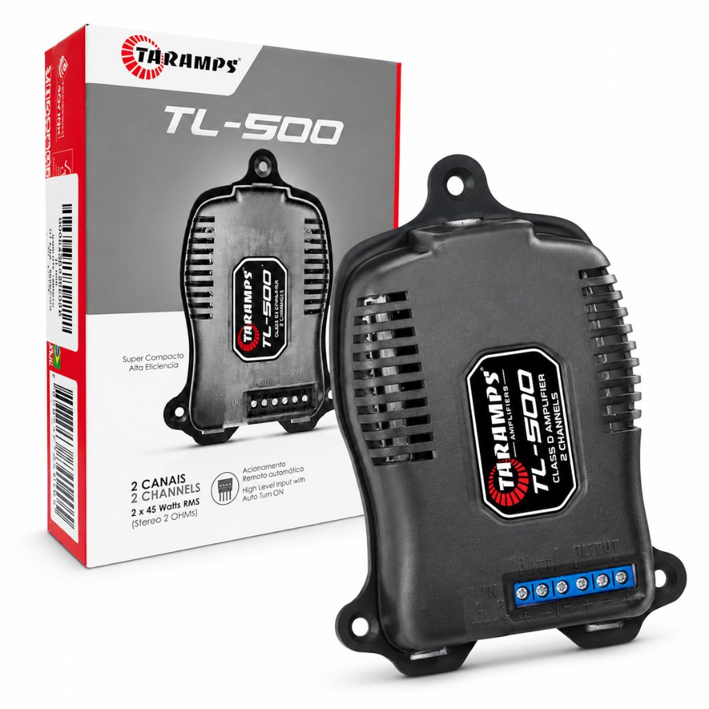 Módulo TL500 Taramps 2 Canais 90W 2 Ohms Amplificador Som Interno Alto Falantes Porta