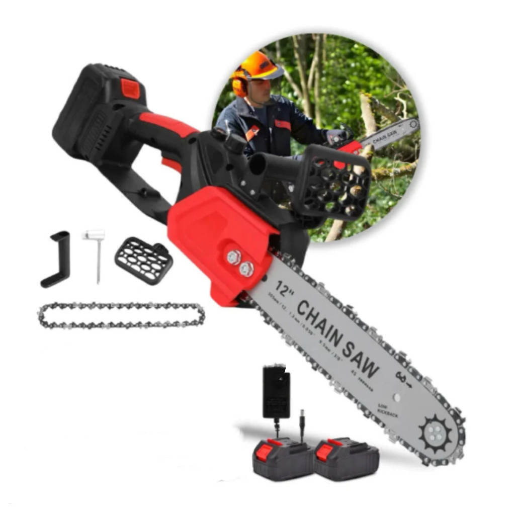 Moto Serra Elétrica 12 Polegadas Potente 1200W Brushless Com 2 Baterias