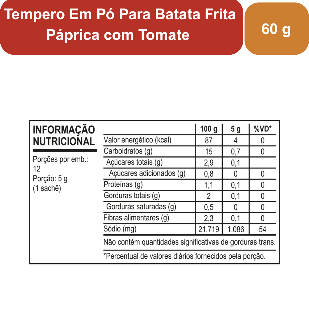 KIT SAZÓN® Tempero Para Batata Frita - Cheddar Bacon e Páprica com Tomate - 2 Unidades · foto 2