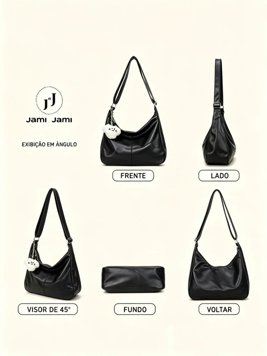 Bolsa Feminina de Ombro Estilo Hobo Grande Capacidade — foto 3