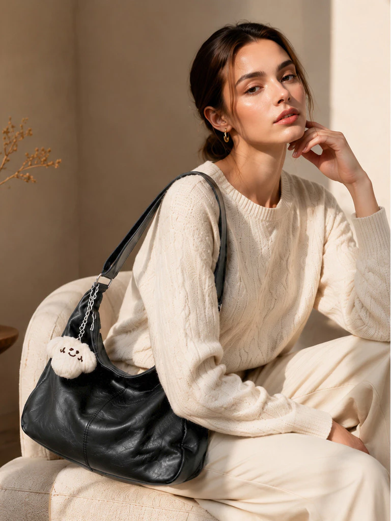Bolsa Feminina de Ombro Estilo Hobo Grande Capacidade — foto 9