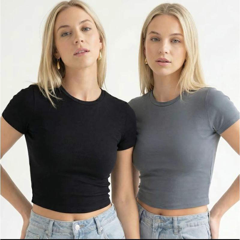 Kit 2 Blusa feminina baby look feminina blusinha feminina casual