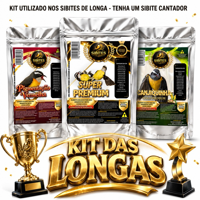 (SIBITES E CIA) KIT DO SIBITE DAS LONGAS - Deixe sua ave cantando muito