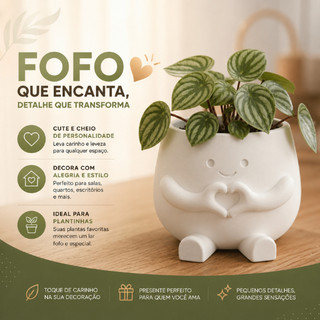 Vasinho Decorativo Coração Fofo | Cachepot para Suculentas e Pequenas Plantas