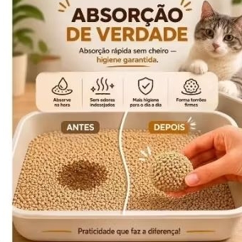 Areia Higiênica Mandiocat 2kg Granulado de Mandioca 100% Natural Biodegradável para Gatos — imagem 2 de 2