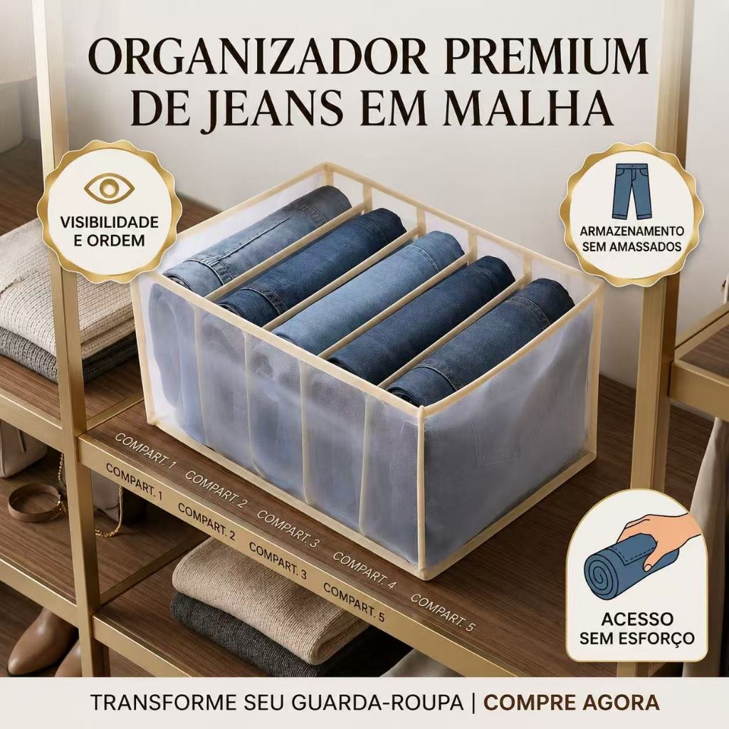 Kit1/3/5 peças/9 Colméias Organizador de Gaveta para Jeans e Roupas | Colmeia Organizadora Dobrável em Malha Respirável