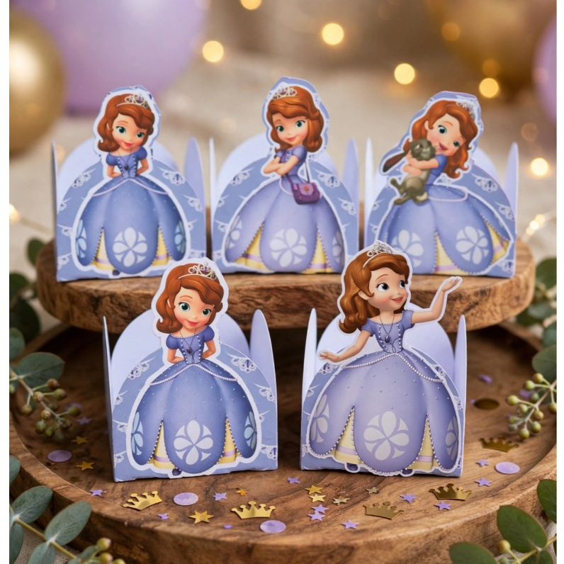 50 Forminhas Princesa Sofia Decoração festa de Aniversario Papelaria lembrancinhas Lilas