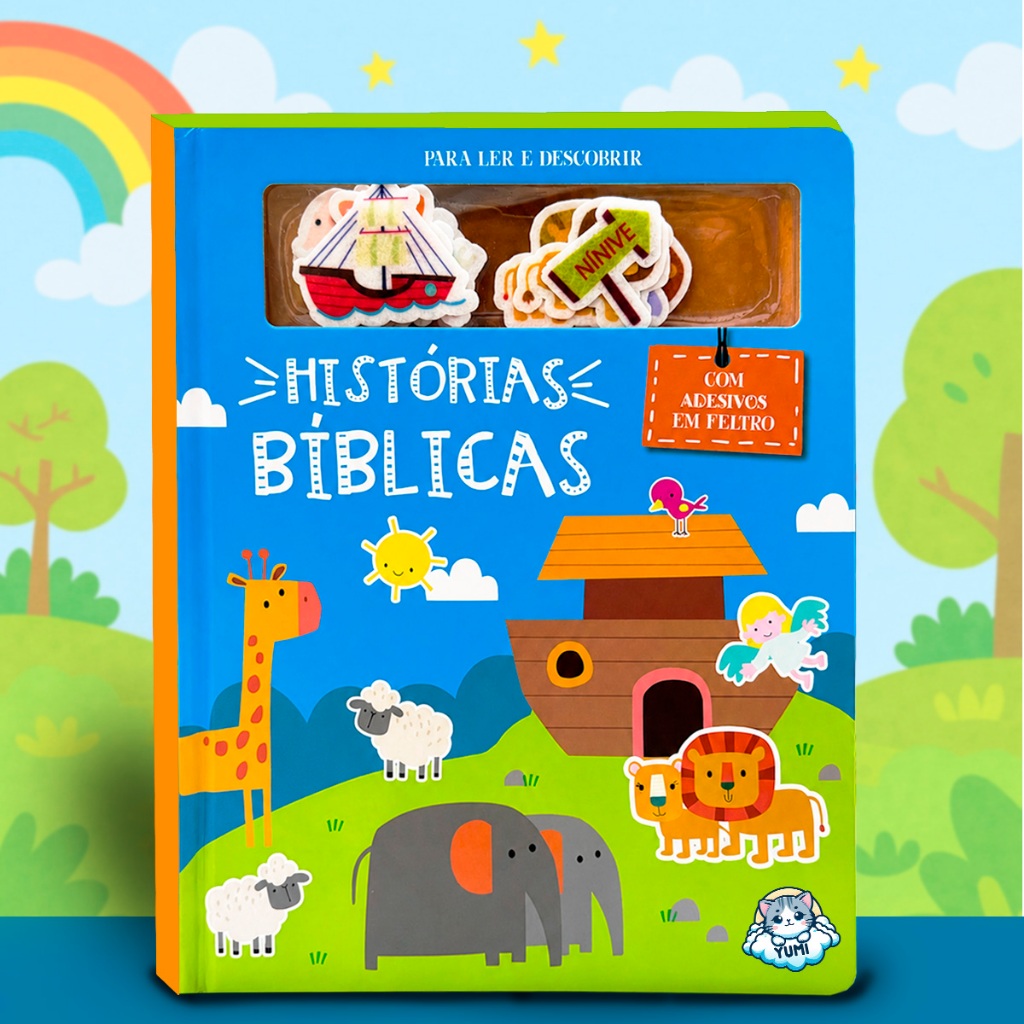 Livro Infantil Adesivos Reutilizáveis Cenários para Montar e Decorar Histórias Bíblicas - Grande