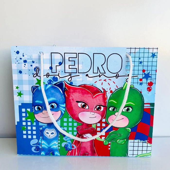 sacolinha personalizada pj mask | sacolinha pj mask | sacola lembrancinha pj mask aniversario,festa