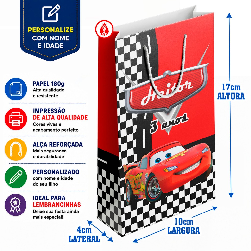 Sacolinhas Personalizadas Relâmpago Mcqueen 1