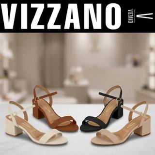 Sandália Feminina Vizzano Básica Salto Bloco Grosso Confortável Original