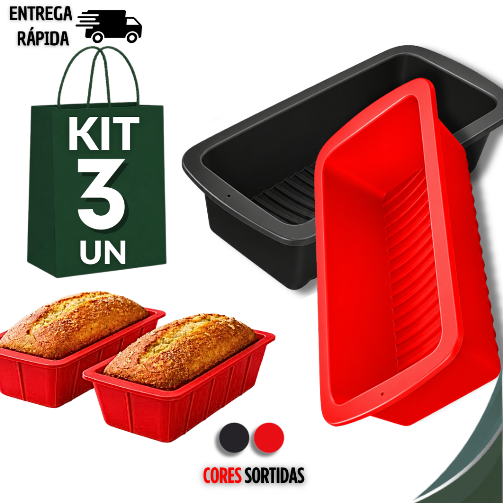 Conjunto Forma Pão Bolo Inglês Assadeira Retangular Silicone Antiaderente Utensílios de Cozinha Atacado2