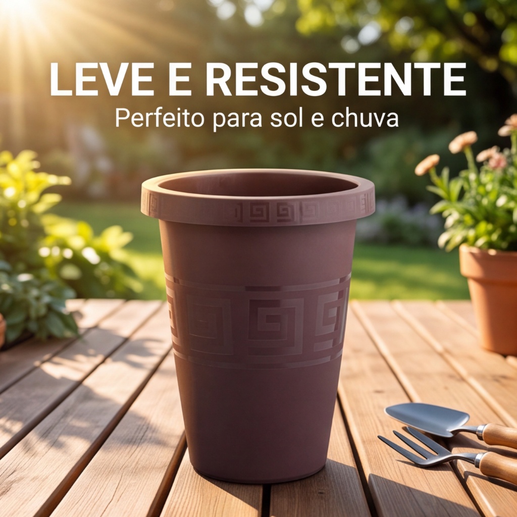 Kit 2 Vasos Redondos Coluna 32 Litros Reforçado Decorativo Jardim Para Plantas e Decoração