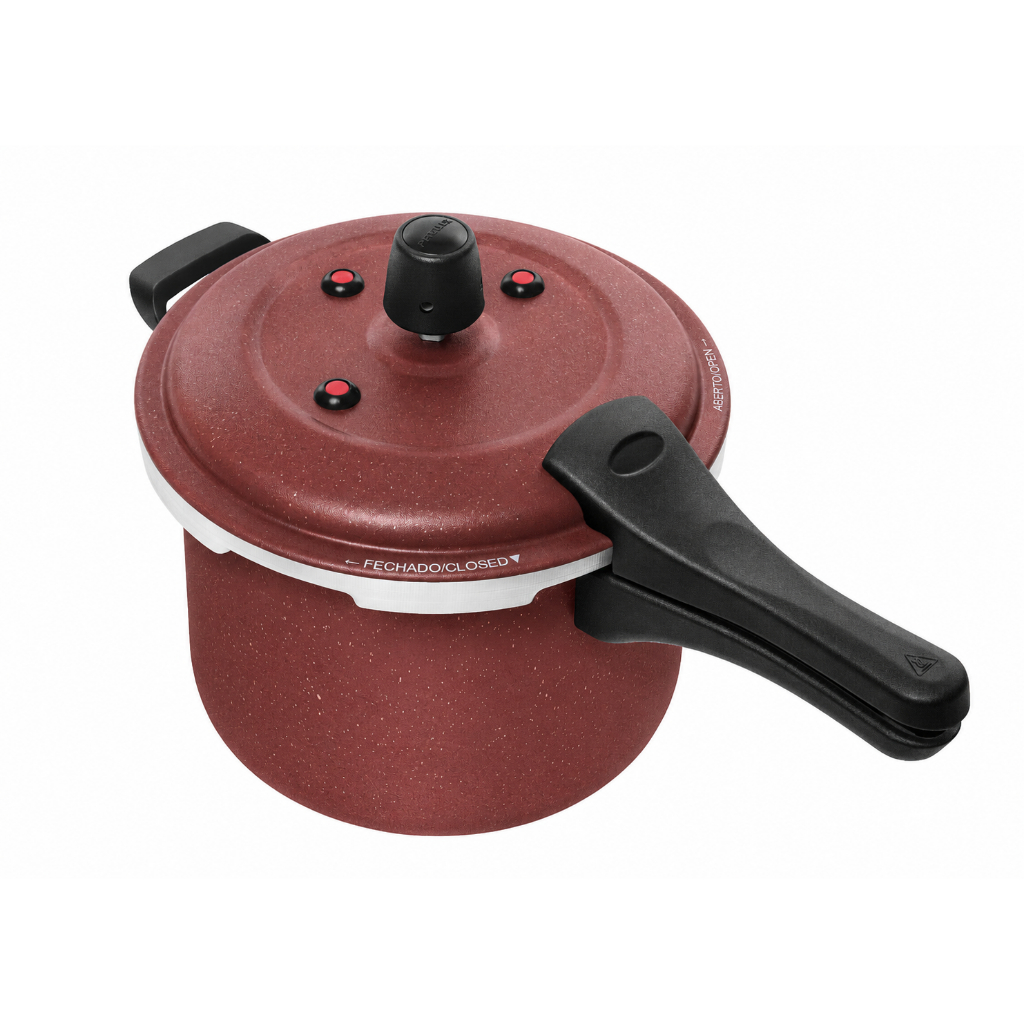 Panela De Pressão 5l Fecho Externo Antiaderente 7 Camadas Vermelho