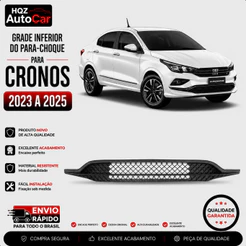 Grade Central do Parachoque Dianteiro Fiat Cronos 2023 a 2025 Preto Fosco