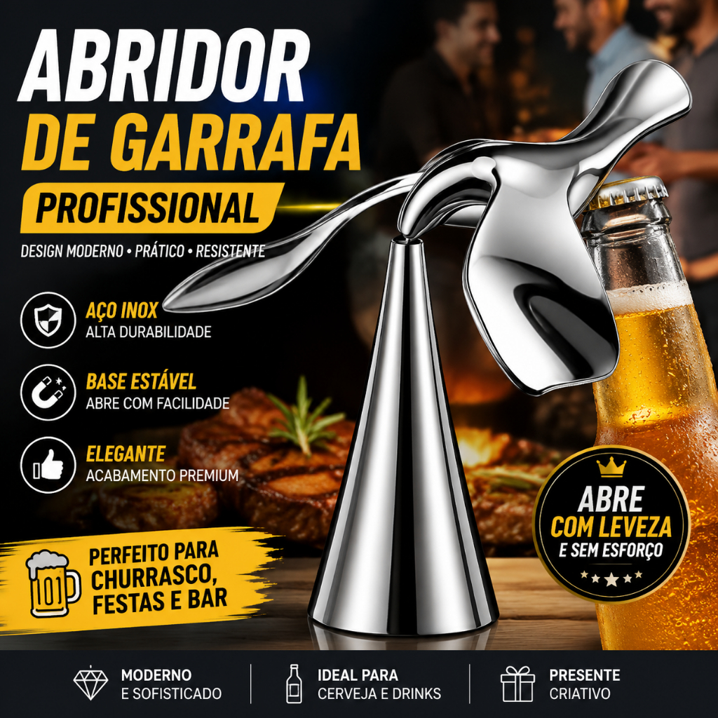 Abridor de Garrafa de Pássaro Voador - Design Exclusivo e Fácil de Operar