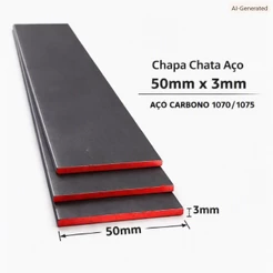 AÇO 1070 - 50mm X 3mm - CUTELARIA CORTADO