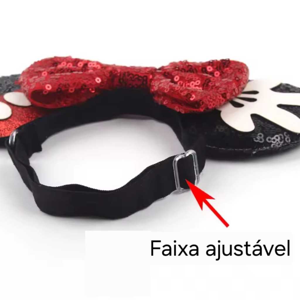 Tiara faixa arco laço coroa minnie orelhas paetê brilho luxo infantil adulto — imagem 2 de 2