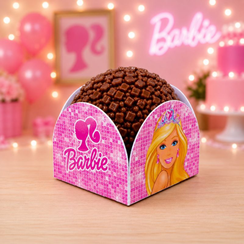 60/120/180 Forminhas Doces/Brigadeiro Personalizada Barbie -Lembrancinha-Festa de Aniversário.