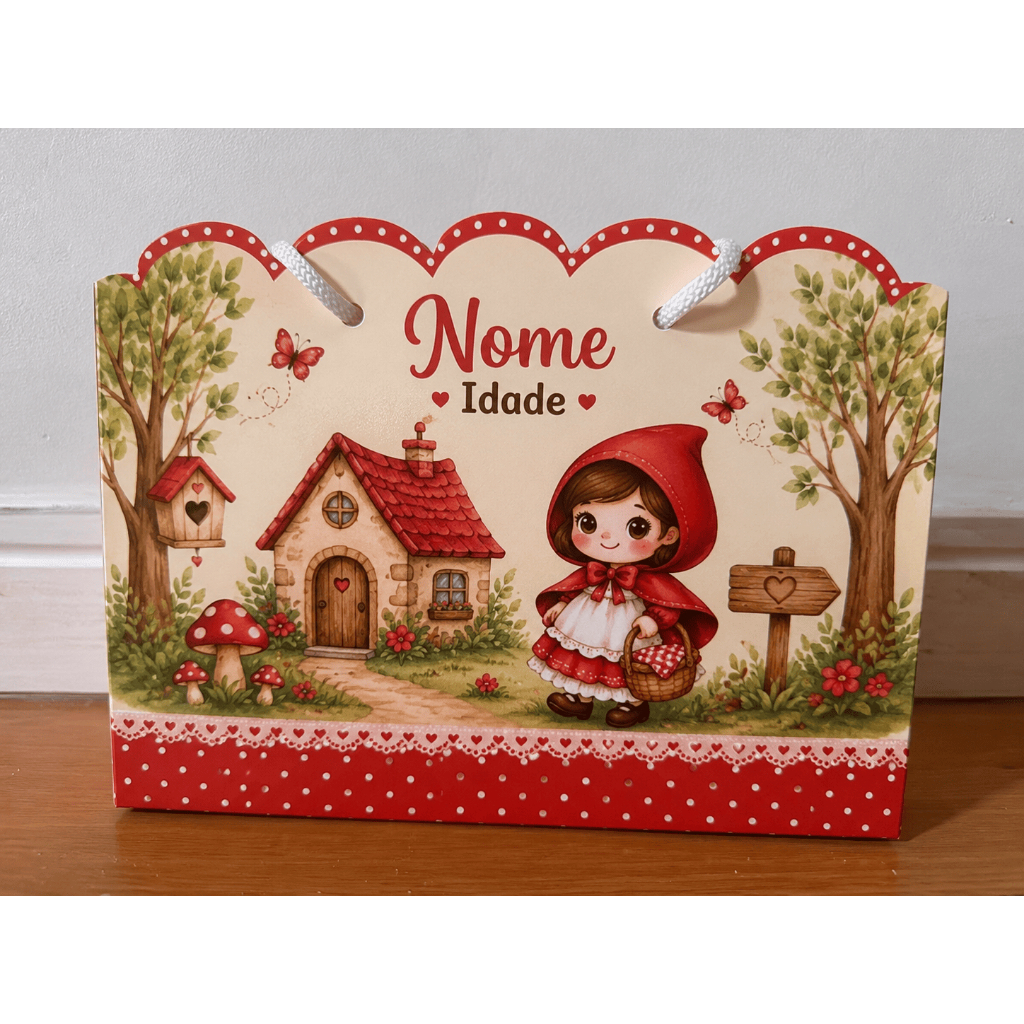Sacolinha Personalizada tema chapeuzinho vermelho – Lembrancinha de Aniversário Infantil