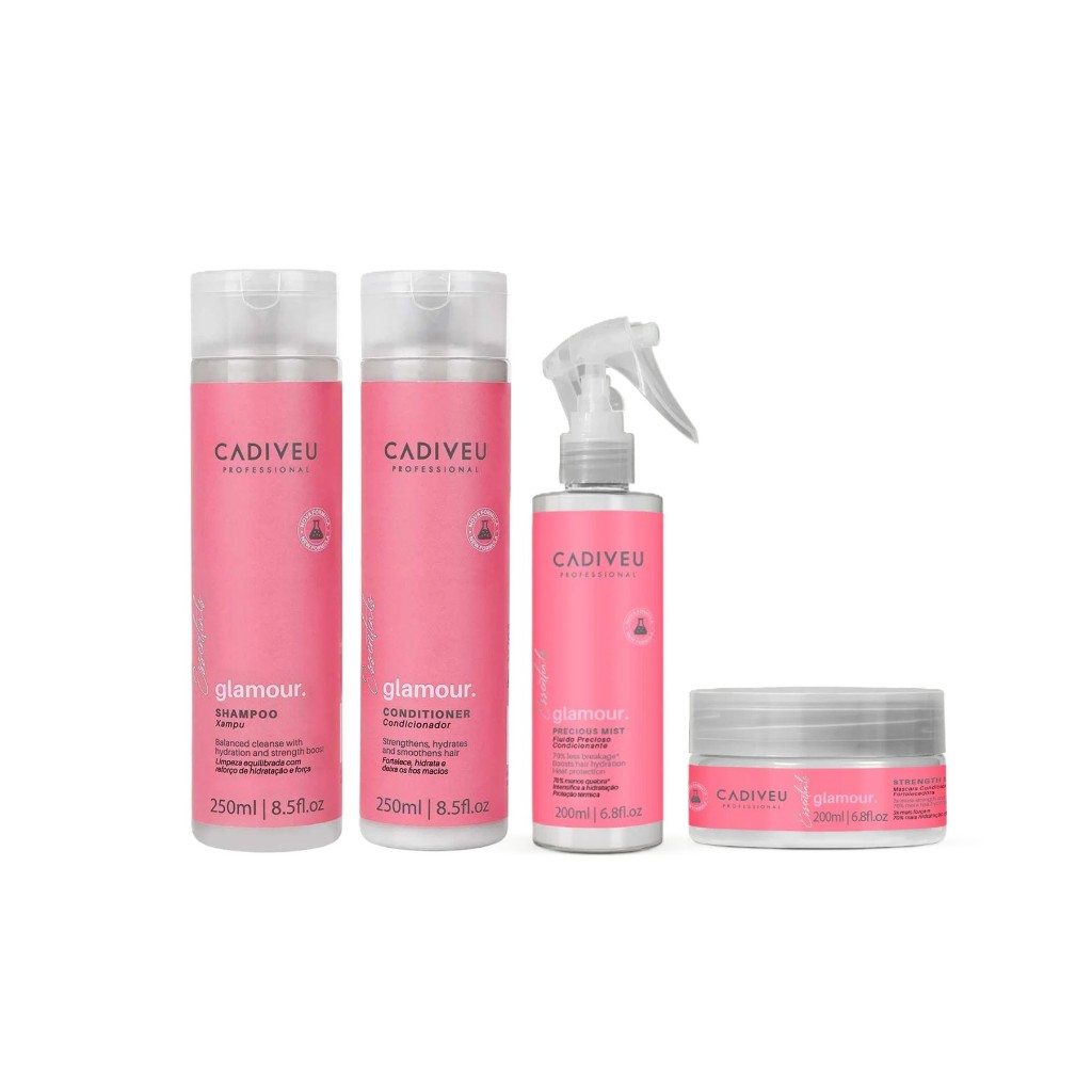 Cadiveu Kit Glaour Shampoo + Condicionador  + Máscara e Fluído