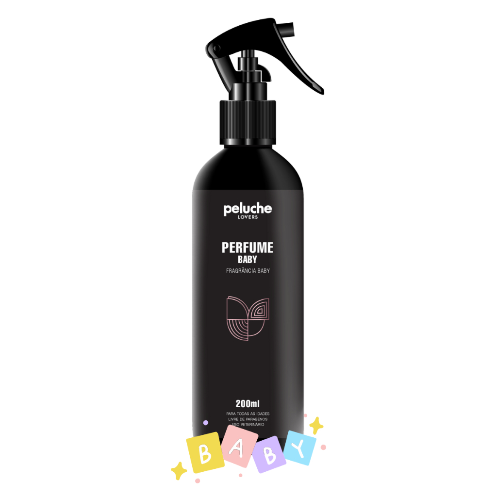 Perfume para Cachorro e Gato Peluche Baby 200ml Colônia para Pet Cães e Gatos Cheirinho de Bebê