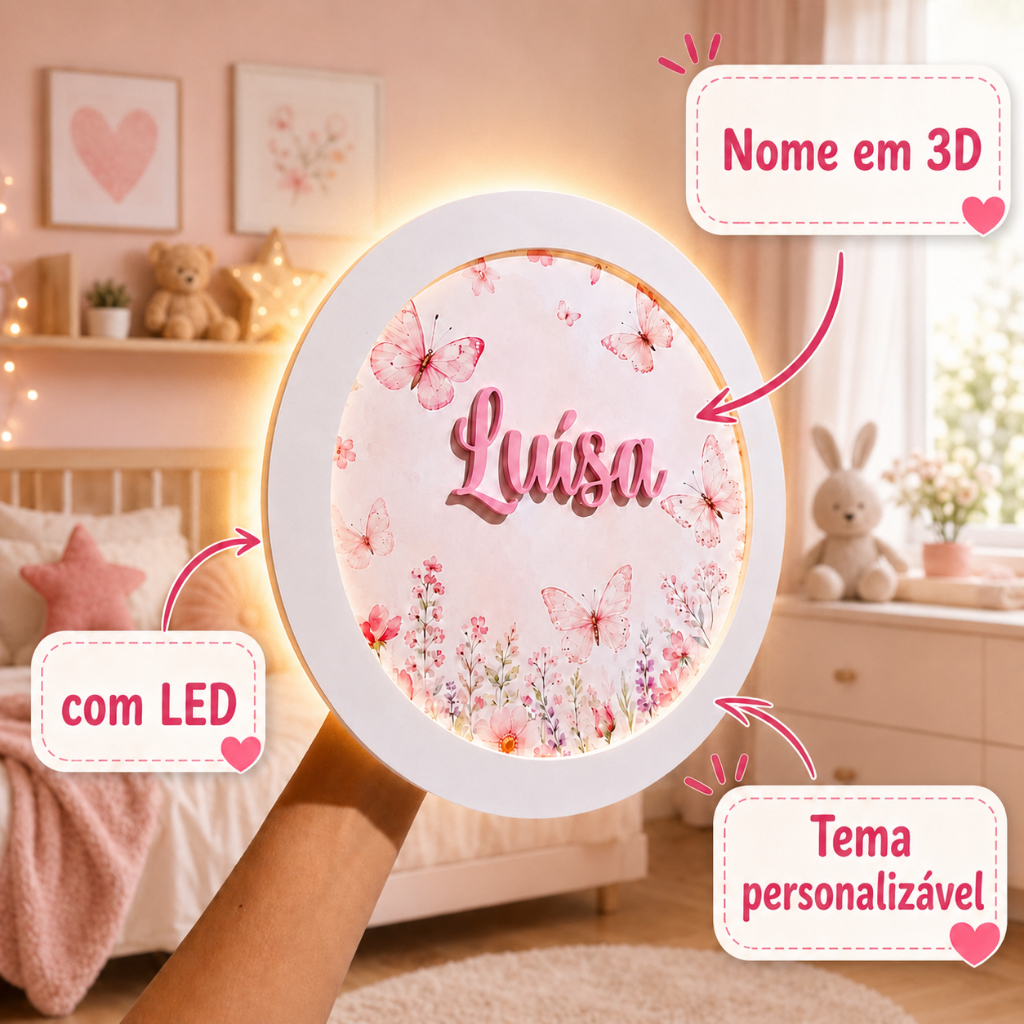 Porta Maternidade com Led Personalizado