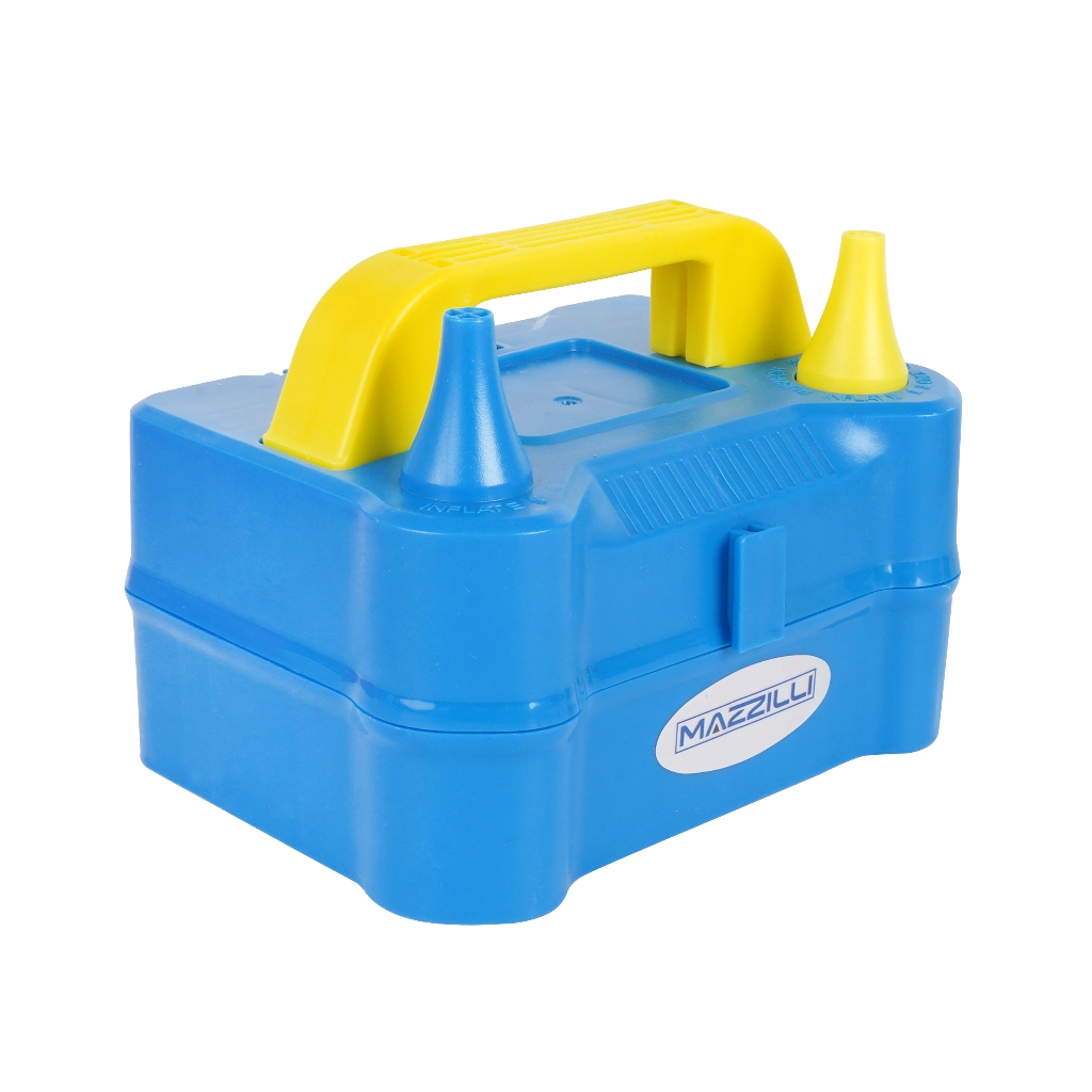 Inflador Compressor 110v Bomba Balões Bexigas 2 Bicos Festas Azul