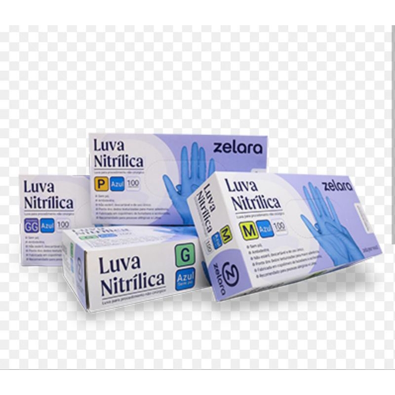 Luva Nitrílica Zelara c/100 unidades Tamanhos P — imagem 2 de 2
