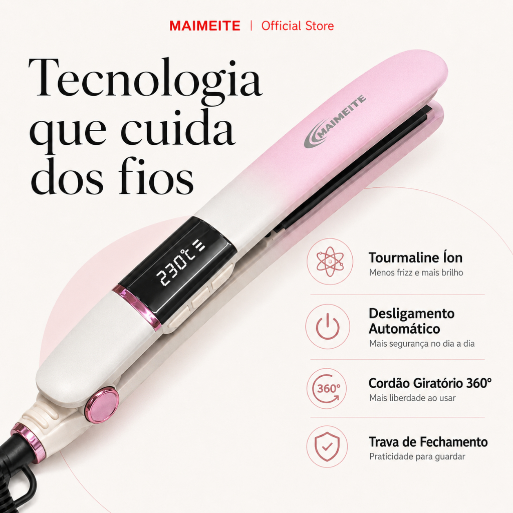 MAIMEITE Professional Hair Straightener 230°C Nano Titanium Bivolt – Prancha Alisadora de Cabelo — imagem 2 de 2
