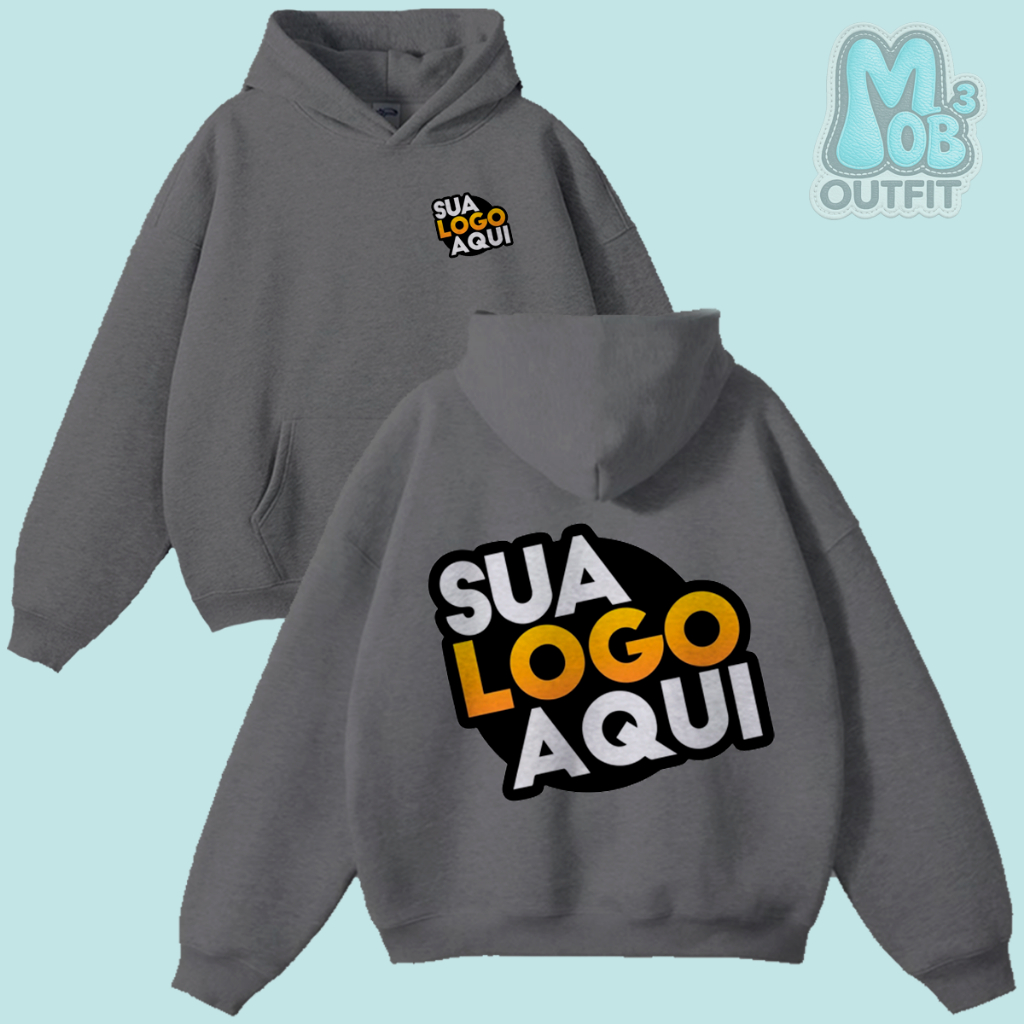 Moletom Unisex Personalizado Logo DTF Resistente | Logo Empresa Presente Pais Aniversario Evento Grupo