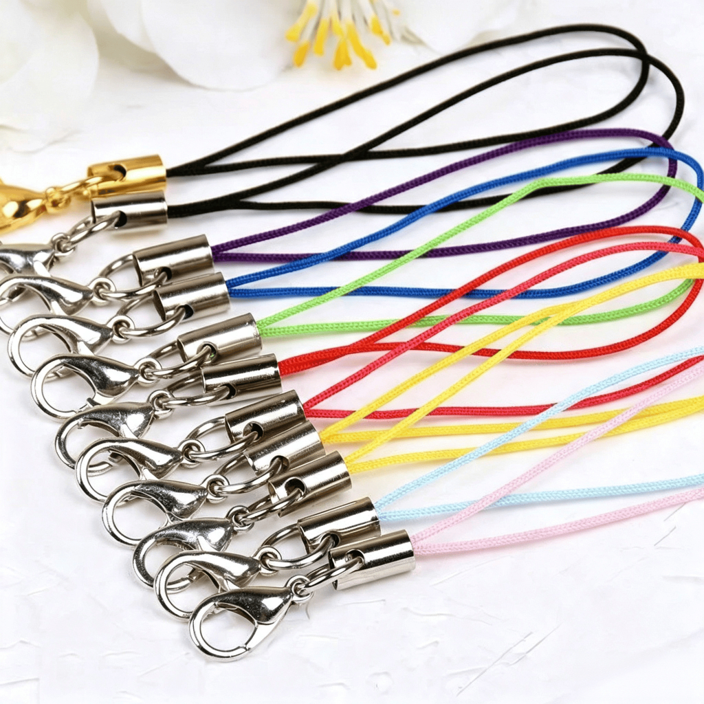 Chaveiro 10-140 peças (com corrente)  + lagosta - Fio De Corda Com Fecho Para Celular - 6.5cm
