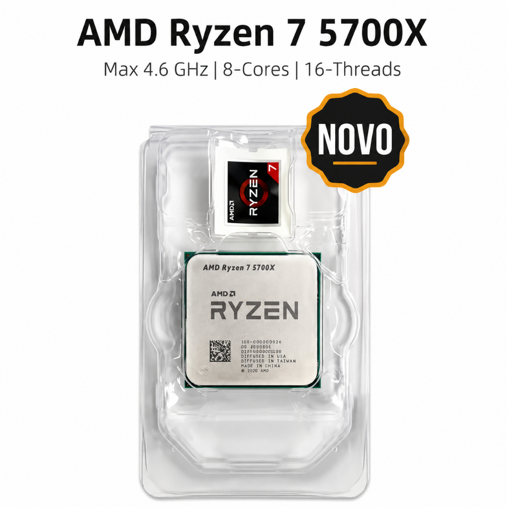 Processador AMD Ryzen 7 5700X 3.4GHz (4.6GHz Turbo) 8 Cores 16 Threads 36MB Cache AM4 - OEM - NOVO